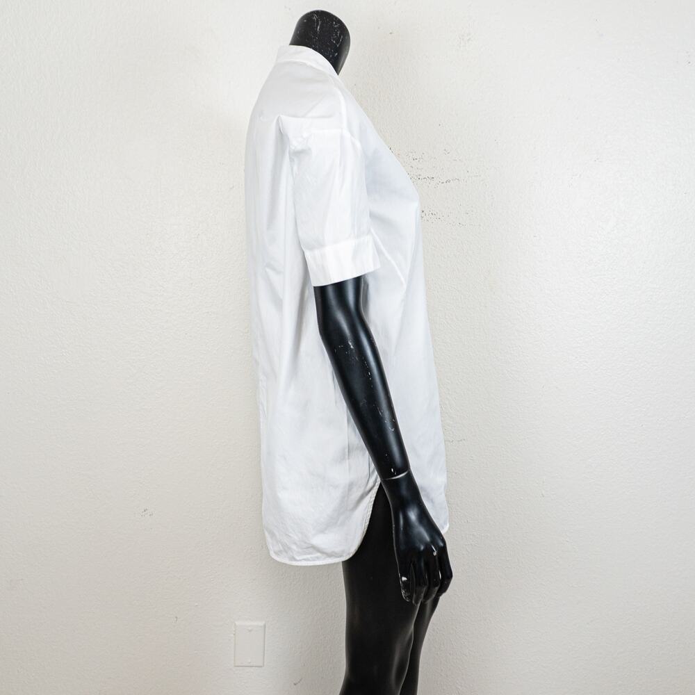 Balenciaga Paris Band Collar Tunic Shirt Dress in White Cotton size 38 - Picture 5 of 11
